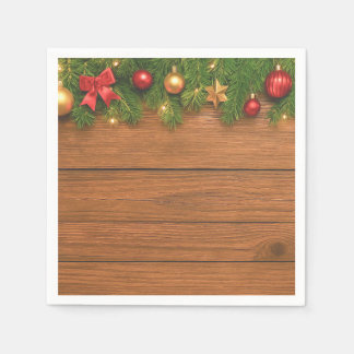 Rustikale Weihnachts-Papier-Servietten – Festliche Serviette