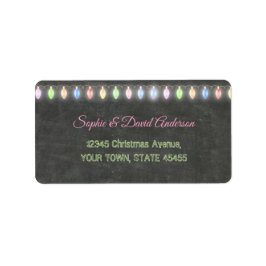 Rustikale Weihnachts Potluck Chalkboard String Lig Adressaufkleber