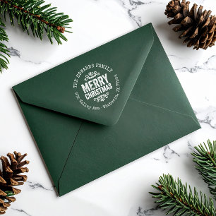 Rustikale Weihnachts-Rücksendeadresse Gummistempel