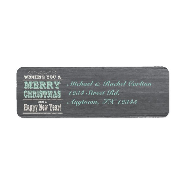 Rustikale Weihnachts-Rücksendeadressen-Aufkleber (Vorne)