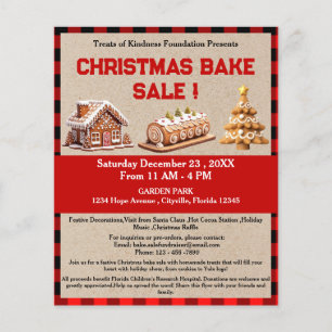 Rustikale Weihnachtsbake Sale Fundraiser Flyer