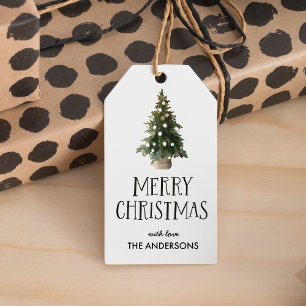 Rustikale Weihnachtsbaum-Geschenktasten Geschenkanhänger
