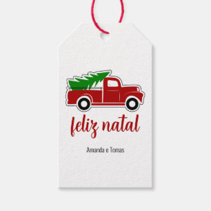 Rustikale Weihnachtsbaum-LKW-Geschenkanhänger Geschenkanhänger