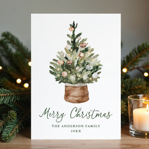 Rustikale Weihnachtsbaum-Ornamente Neutral Nicht-P Feiertagskarte