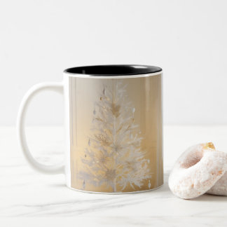 Rustikale Weihnachtsbaum-Tasse Zweifarbige Tasse
