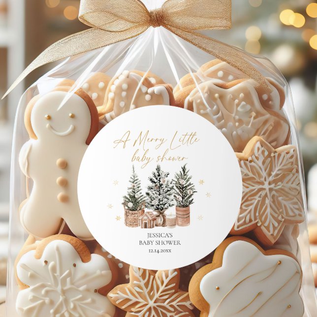 Rustikale Weihnachtsbäume eine kleine kleine klein Runder Aufkleber (Von Creator hochgeladen)