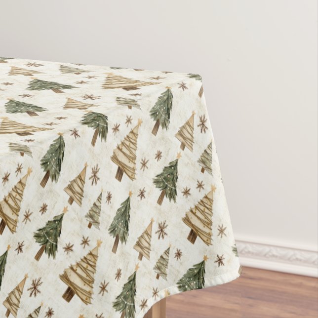 Rustikale Weihnachtsbäume  Tischdecke (Beispiel)