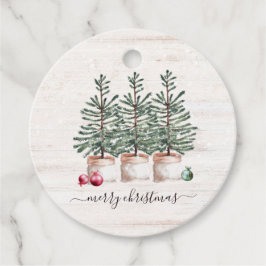 Rustikale Weihnachtsbaumen Frohe Weihnachten Geschenkanhänger