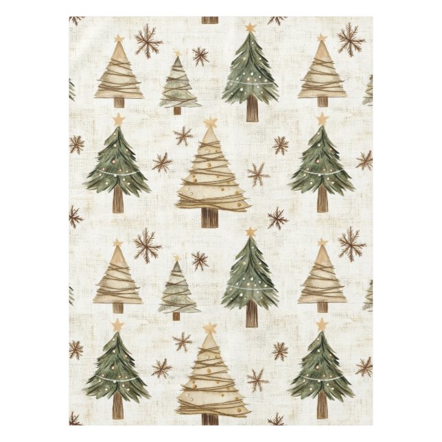 Rustikale Weihnachtsbaumen Tischdecke (Vorderseite)