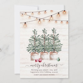 Rustikale Weihnachtsbaumkarte mit Gruß Feiertagskarte