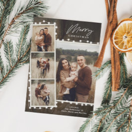 Rustikale Weihnachtsbeleuchtung 4 Foto Collage Url Magnetkarte