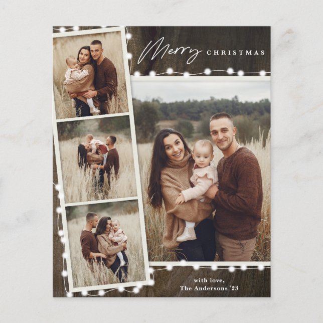 Rustikale Weihnachtsbeleuchtung 4 Foto Weihnachtsk (Vorderseite)