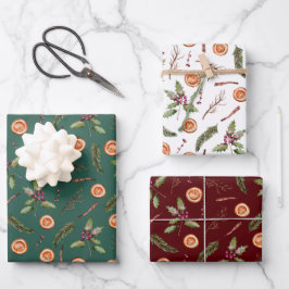 Rustikale Weihnachtsbotanicals Wrapping Paper Shee Geschenkpapier Set