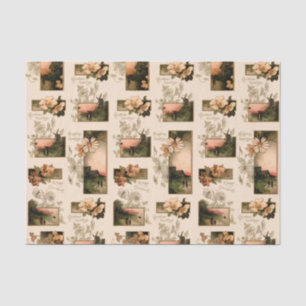 Rustikale Weihnachtsdörfer mit Blume Seidenpapier