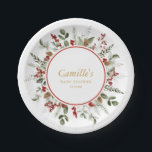 Rustikale Weihnachtsdusche Pappteller<br><div class="desc">Bringen Sie mit unseren Tellern aus dem Winter Greenery-Papier eine Touch Weihnachtscharme in Ihre Babydusche. Passende Artikel in unserem Shop Cava Party Design</div>