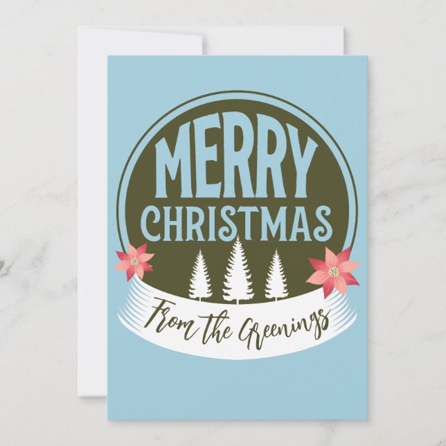 Rustikale Weihnachtsfamilie Feiertagskarte (Vorderseite)