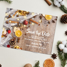 Rustikale Weihnachtsfeier Ankündigungspostkarte