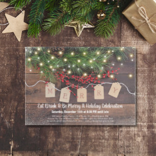 Rustikale Weihnachtsfeier Einladung