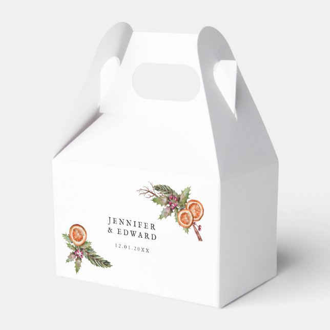 Rustikale Weihnachtsfeier Geschenkschachtel (Vorderseite)