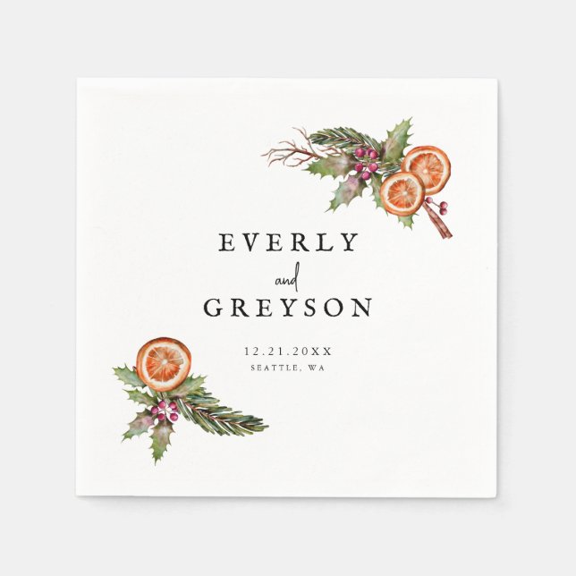 Rustikale Weihnachtsfeier mit botanischen Gewürzen Serviette (Vorderseite)