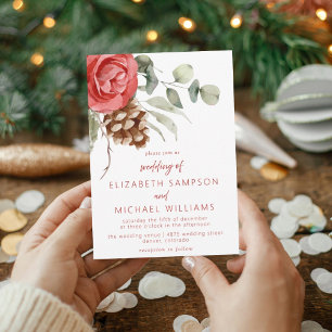 Rustikale Weihnachtsfeier Pinecone Hochzeit Einladung