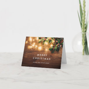 Rustikale Weihnachtsfeier Unternehmens Mistelzweig Feiertagskarte