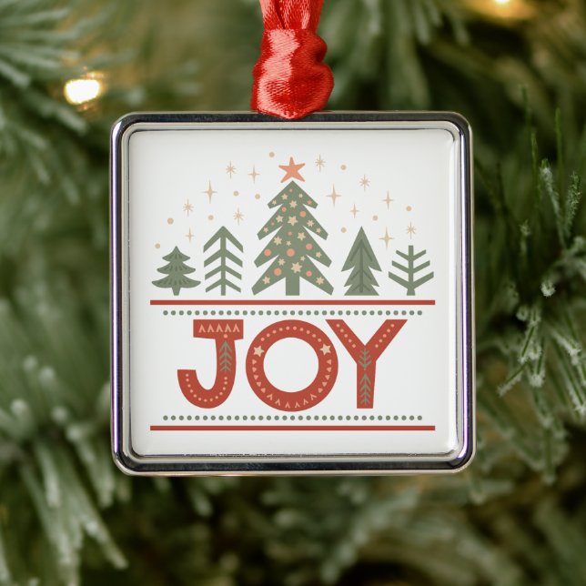 Rustikale Weihnachtsfreude Ornament Aus Metall (Baum)