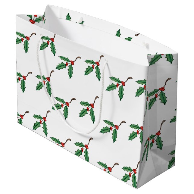 Rustikale Weihnachtsgeschenktasche Große Geschenktüte (Rückseite Schrägansicht)