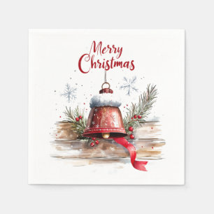 Rustikale Weihnachtsglocke Napkins Serviette