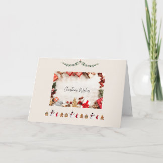 Rustikale Weihnachtsgrüße Anpassbarer Innentext Feiertagskarte