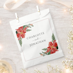 Rustikale Weihnachtshochzeit Poinsettia Rot Geschenktütchen