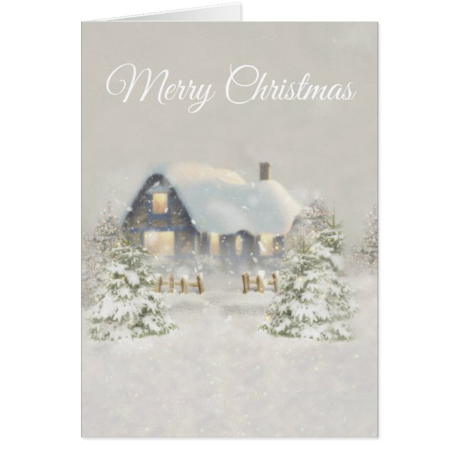 Rustikale Weihnachtshütte Wintersolstice Wald (Vorne)