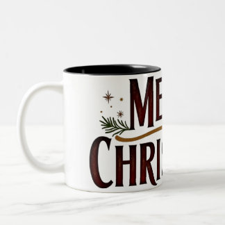 Rustikale Weihnachtsjubiläum-Tasse Zweifarbige Tasse