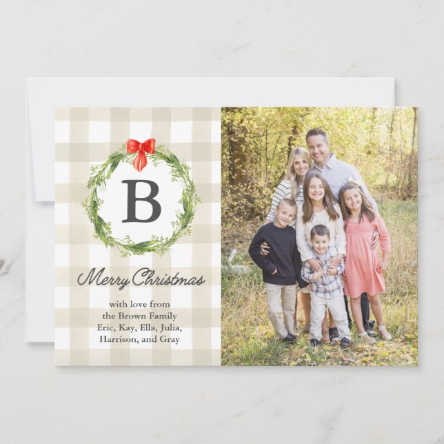 Rustikale Weihnachtskarte Einladung (Vorderseite)