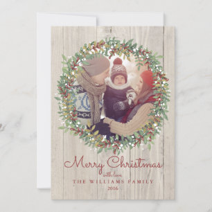 Rustikale Weihnachtskarte Feiertagskarte