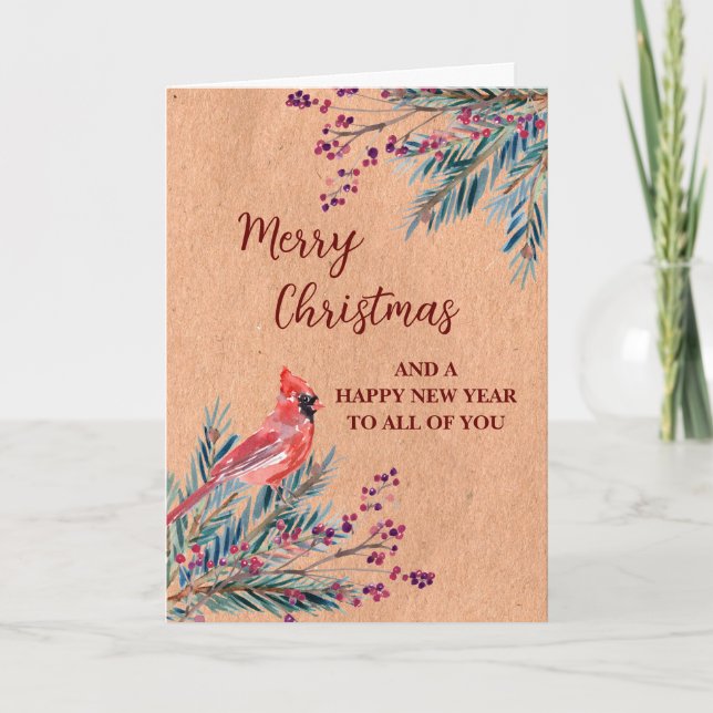 Rustikale Weihnachtskarte für Gruppen Karte (Vorderseite)