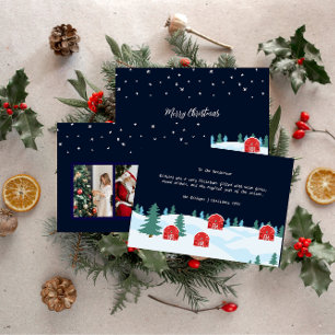 Rustikale Weihnachtskarte Weißes Foto Weihnachtska Dankeskarte