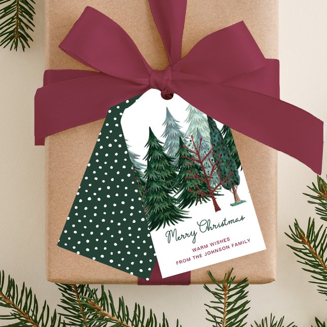 Rustikale Weihnachtskiefer  Geschenkanhänger (Rustic Christmas Pine Tree Gift Tags)