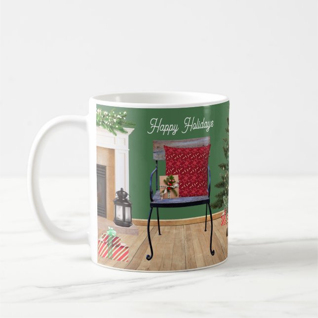 Rustikale Weihnachtslandschaft Tasse (Links)