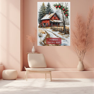 Rustikale Weihnachtsmagie im Landhausstil Vintage Poster
