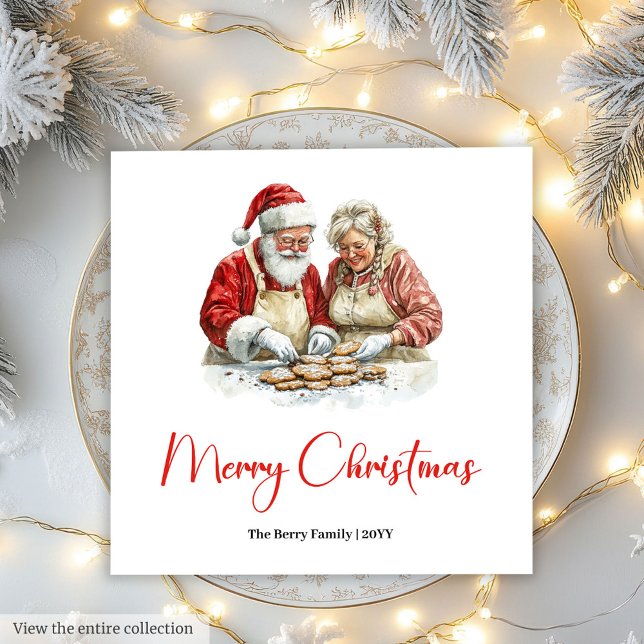 Rustikale Weihnachtsmann Vintage-Festservietten Serviette (Rustic Santa Claus Vintage Festive Merry Napkin)