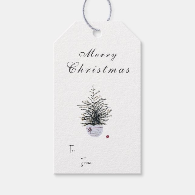 Rustikale Weihnachtsweihnachtsfeiertage Geschenkanhänger (Vorderseite)