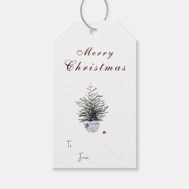 Rustikale Weihnachtsweihnachtsfeiertage Geschenkanhänger (Vorderseite)