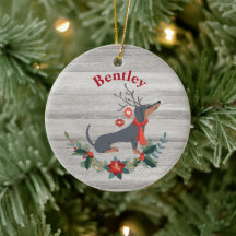 Rustikale Weihnachtszeit-Dackel mit Antlers & Gree