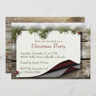 Rustikale Weihnachtszeit-Party Einladung