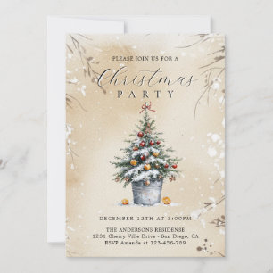 Rustikale Weihnachtszeit-Party Einladung