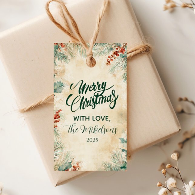 Rustikale Weihnachtszeit und Pinienfest Geschenkanhänger (Von Creator hochgeladen)