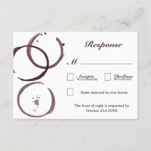 Rustikale Wein Flecken Weinberg Hochzeit RSVP Kart Karte