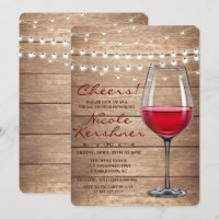 Rustikale Wein-String-Lichter Hochzeitsduscheinlad