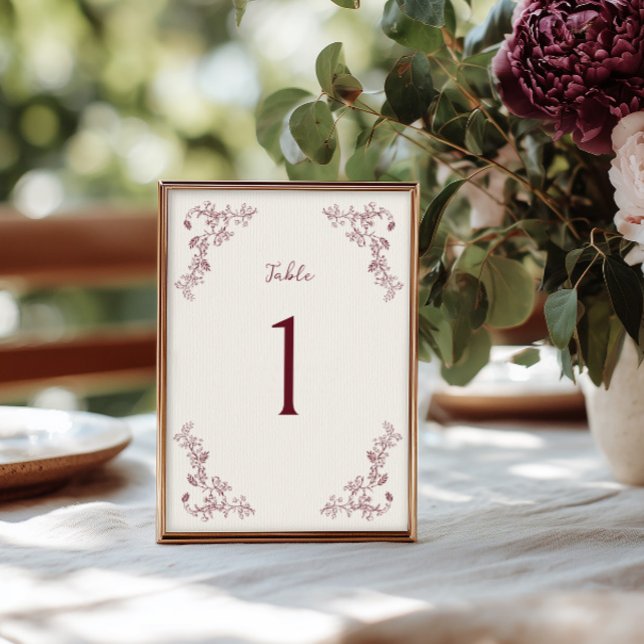 Rustikale Wein Vintage Blumenrahmen Hochzeit Tischnummer (Von Creator hochgeladen)